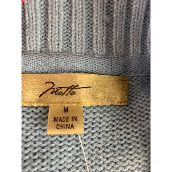 Medium Motto Women's Light Blue Long New Cardigan Sweater Single Button - Picture 8 of 8